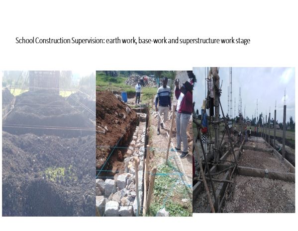 School Construction Supervision- earth work, base-work and superstructure work stage